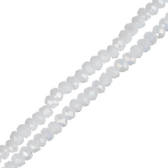 Crystal Lane Rondelle 1.5x2.5mm Opaque White AB 246/Strand