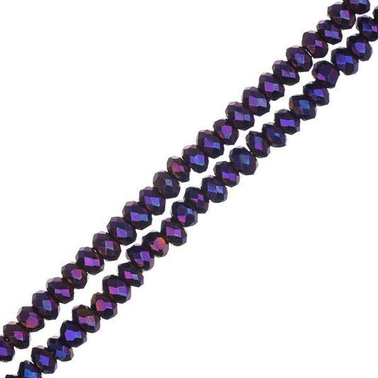 Crystal Lane Rondelle 1.5x2.5mm Opaque Purple Iris 246/Strand