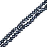 Crystal Lane Rondelle 1.5x2.5mm Op Gunmetal Luster 246/Strand