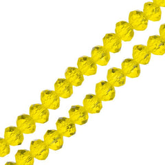 Crystal Lane Rondelle 3x4mm Transparent Yellow 110/Strand