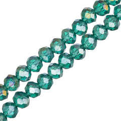 Crystal Lane Rondelle 3x4mm Transparent Dark Green AB 110/Strand