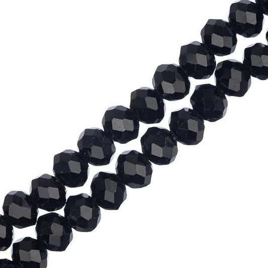 Crystal Lane Rondelle 3x4mm Opaque Black 110/Strand