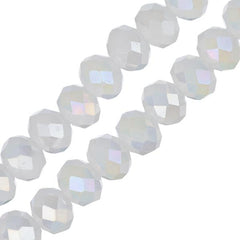 Crystal Lane Rondelle 4x6mm Op White Matt AB 78/Strand