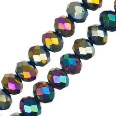 Crystal Lane Rondelle 4x6mm Opaque Multi Iris 78/Strand