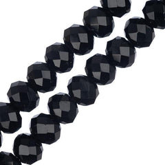 Crystal Lane Rondelle 4x6mm Opaque Black 78/Strand