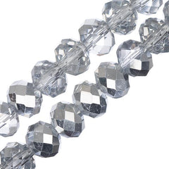 Crystal Lane Rondelle 6x8mm Tr Half Silver Iris 58/Strand