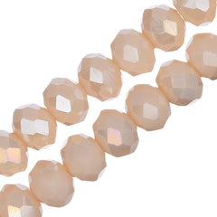 Crystal Lane Rondelle 6x8mm Opaque Cream AB 58/Strand