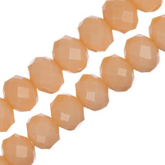 Crystal Lane Rondelle 6x8mm Opaque Cream 58/Strand