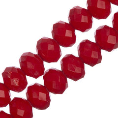 Crystal Lane Rondelle 6x8mm Opaque Red 58/Strand