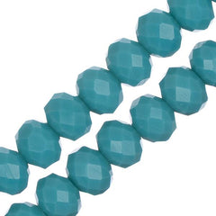 Crystal Lane Rondelle 6x8mm Opaque Turquoise Blue 58/Strand