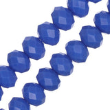 Crystal Lane Rondelle 6x8mm Opaque Dark Sapphire 58/Strand