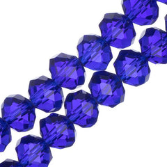 Crystal Lane Rondelle 6x8mm Transparent Dark Sapphire 58/Strand