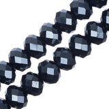 Crystal Lane Rondelle 6x8mm Op Gunmetal Luster 58/Strand