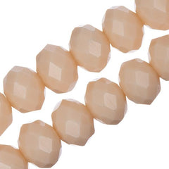 Crystal Lane Rondelle 8x10mm Opaque Light Cream 46/Strand