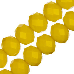 Crystal Lane Rondelle 8x10mm Opaque Yellow 46/Strand