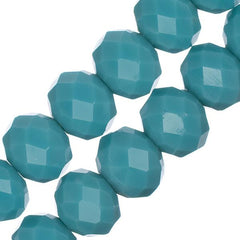 Crystal Lane Rondelle 8x10mm Opaque Turquoise Blue 46/Strand