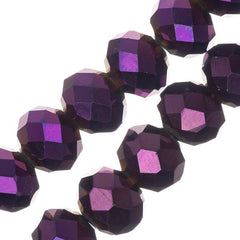 Crystal Lane Rondelle 8x10mm Opaque Purple Iris 46/Strand