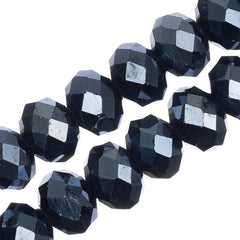 Crystal Lane Rondelle 8x10mm Op Gunmetal Luster 46/Strand