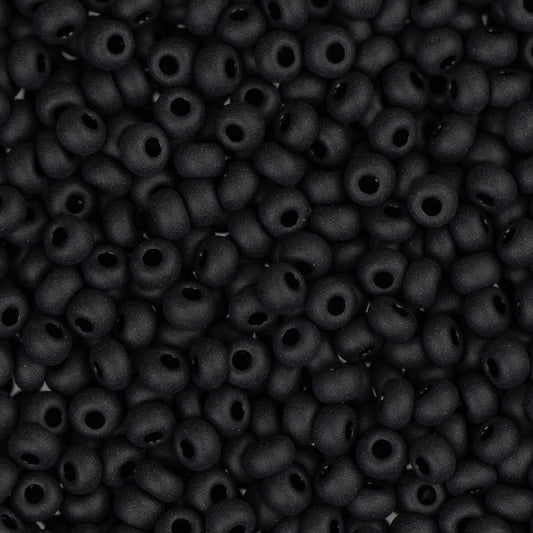 11/0 Czech Seed Beads #34943B Opaque Matte Black 250g