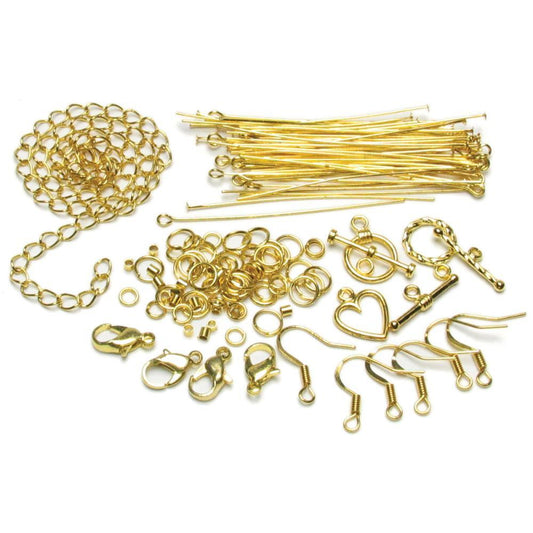 Jewelry Basics Gold Metal Findings Set 145/Pkg