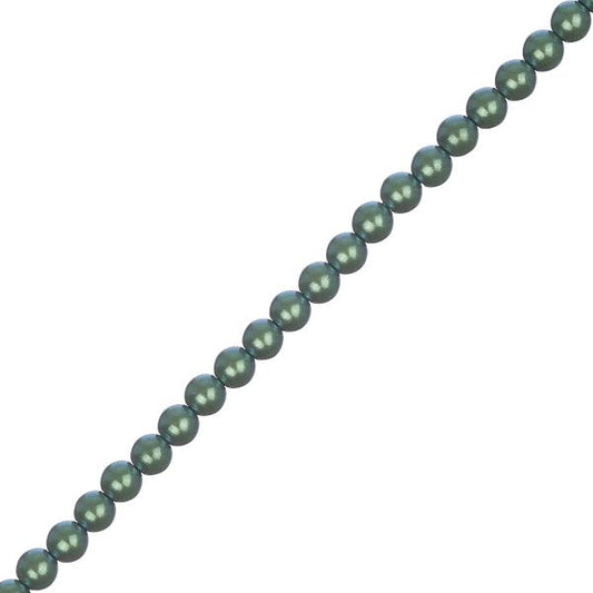 Czech Glass Pearls 4mm Iridescent Green 45/Strand