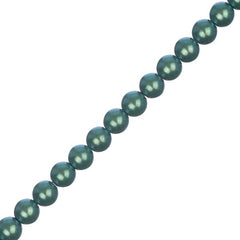 Czech Glass Pearls 6mm Iridescent Emerald Green 30/Strand