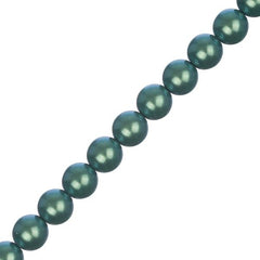 Czech Glass Pearls 8mm Iridescent Emerald Green 23/Strand