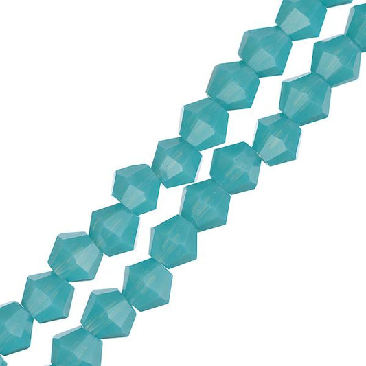 Crystal Lane Bicone 4mm Opaque Turquoise Blue 96/Strand