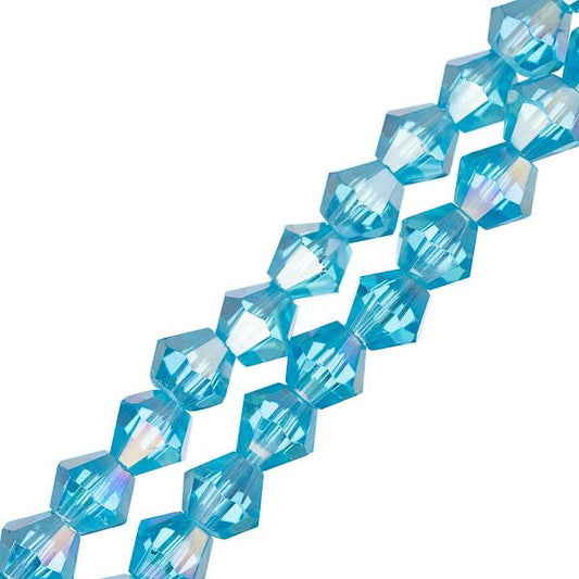 Crystal Lane Bicone 4mm Transparent Blue AB 96/Strand