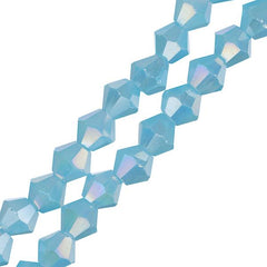 Crystal Lane Bicone 4mm Opaque Blue AB 96/Strand