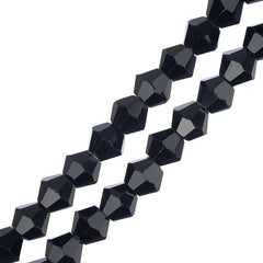 Crystal Lane Bicone 4mm Opaque Black 96/Strand