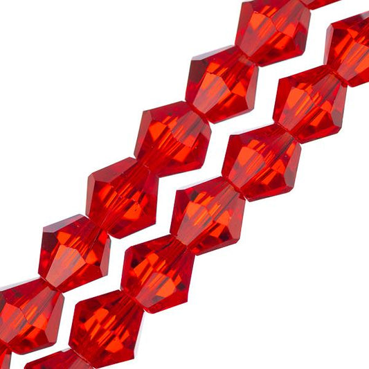 Crystal Lane Bicone 6mm Transparent Red 64/Strand