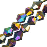 Crystal Lane Bicone 6mm Opaque Multi Iris 64/Strand