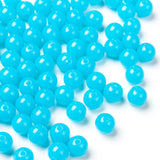 8mm Round Plastic Beads 100/pk - Neon Blue