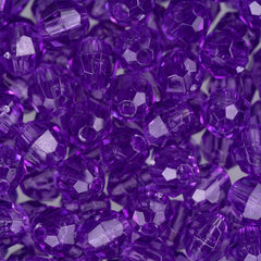 Faceted Beads 6mm Plastic 1080/pk - Amethyst