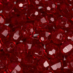 Faceted Beads 6mm Plastic 1080/pk - Dark Ruby