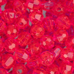 Faceted Beads 6mm Plastic 1080/pk - Hot Pink