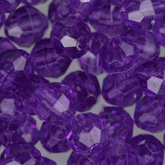 Faceted Beads 8mm Plastic 900/pk - Amethyst