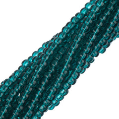 11/0 Czech Seed Beads #34932 Transparent Teal Green 6 Strand Hank