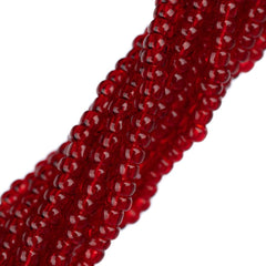 11/0 Czech Seed Beads #34941 Transparent Red 6 Strand Hank