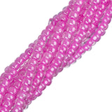 11/0 Czech Seed Beads #34993 Colour Lined Rose 6 Strand Hank