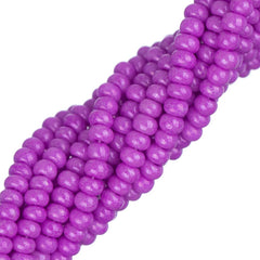 11/0 Czech Seed Beads #35002 Opaque Fuchsia Dyed 6 Strand Hank