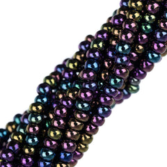 11/0 Czech Seed Beads #35031 Opaque Purple AB 6 Strand Hank