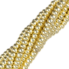 11/0 Czech Seed Beads #40000 Metallic Light Gold Solgel 6 Strand Hank