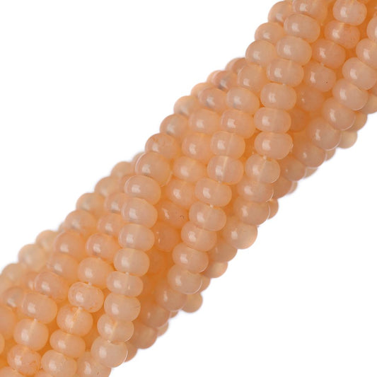 11/0 Czech Seed Beads #40014 Pearl Peach AB Solgel 6 Strand Hank