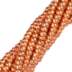 11/0 Czech Seed Beads #42000 Metallic Light Copper Terra 6 Strand Hank