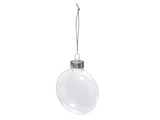 Clear Plastic Flat Round Ornament with Hanger 8cm 1/pk