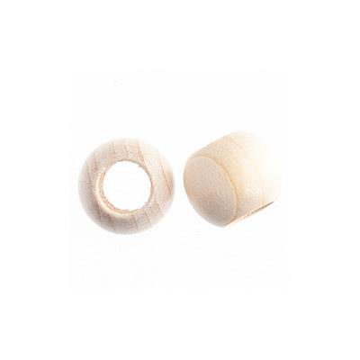 12x9.8mm Natural Round Wood Beads 25/pk