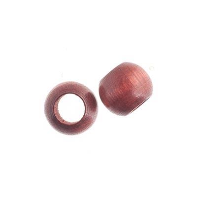 12x9.8mm Mahogany Round Wood Beads 25/pk