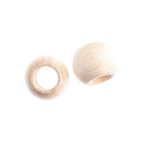 14x11mm Natural Round Wood Beads 10/pk